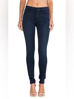 Mother high waisted looker untouched indigo Dark Blue fitted Jeans 26 agolde co
